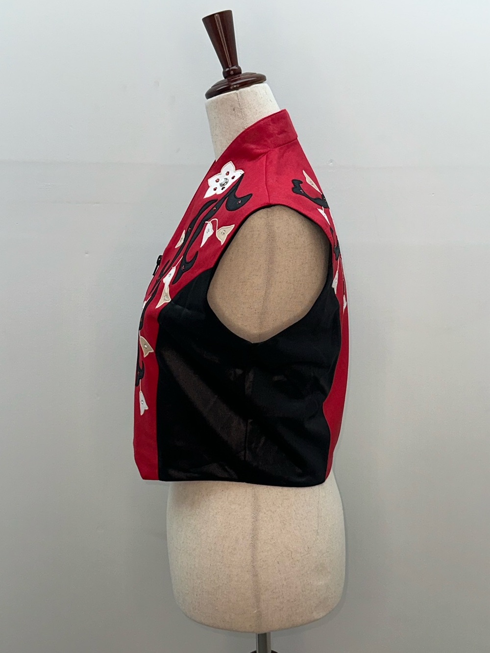 Vintage 1849 Authentic Ranchwear Women Small Western Show Vest Red Black - Picture 4 of 13